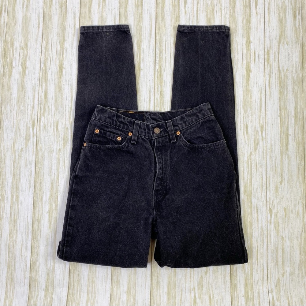 Vintage Levi’s 512 Black Slim Fit Tapered High Rise Denim Jeans - Picture 3 of 9